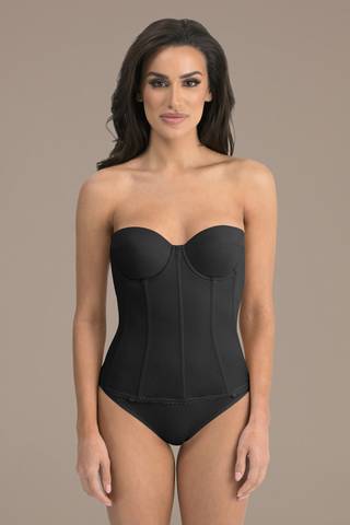 View Dominique Dominique Brianna Low Back Strapless Torsolette in all available color and sizes Picture of Dominique Brianna Low Back Strapless Torsolette