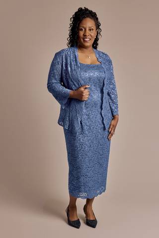 Picture of Sequin Lace Midi Jacket Dress