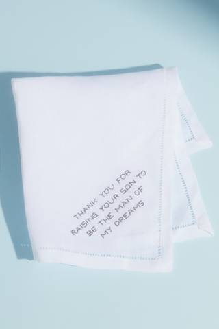 View Diamonds & Pearls Thank You For Raising Embroidered Handkerchief in all available color and sizes Picture of Thank You For Raising Embroidered Handkerchief