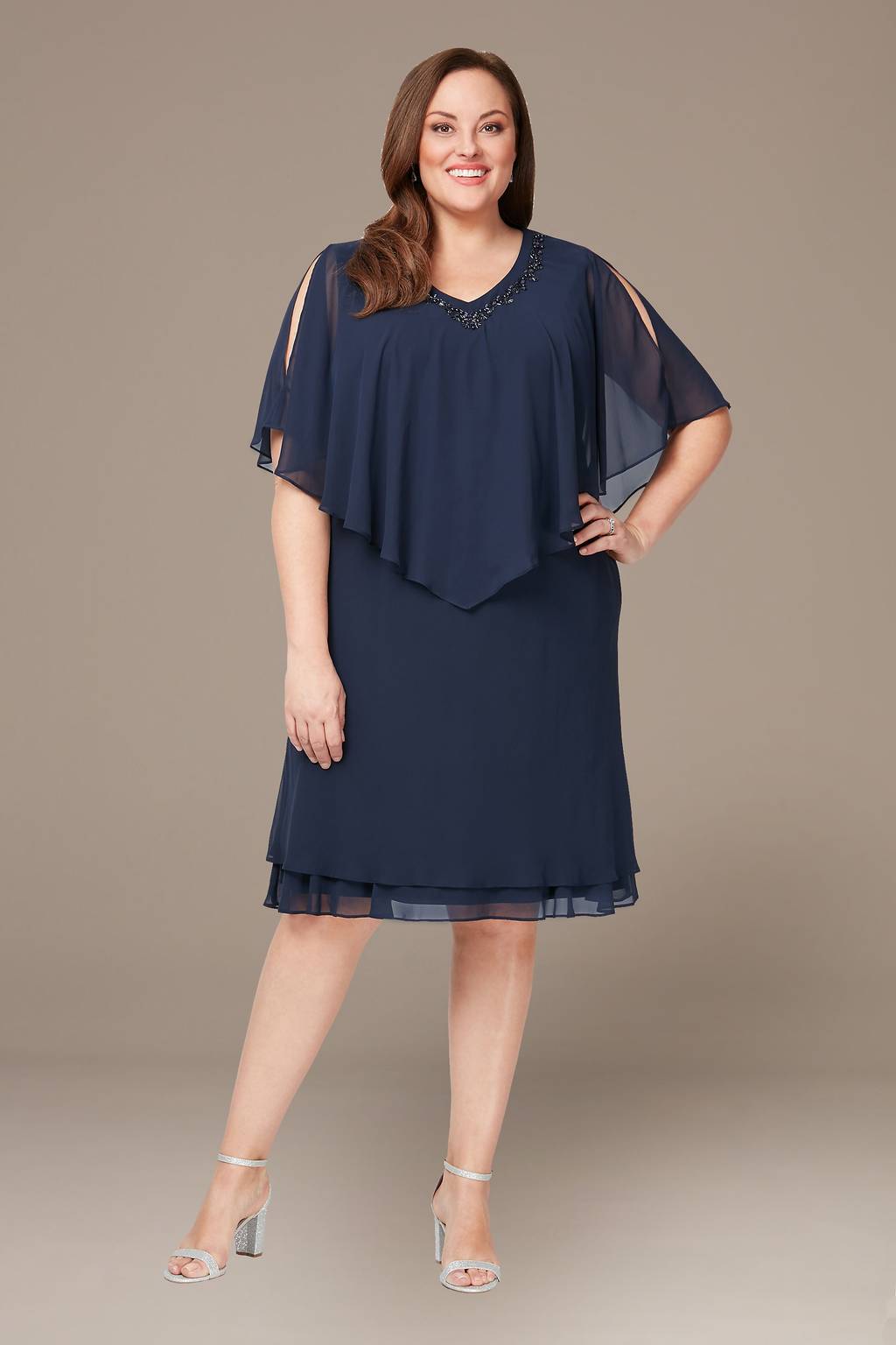 plus size chiffon shift dress Jessica Howard Plus Size Tiered Chiffon Shift Dress