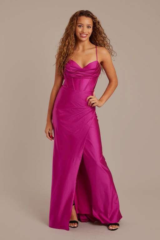 draped corset cowl long prom dress product info and reviews Draped Corset Cowl Long Prom Dress French Blue 1263 The Dress Outlet