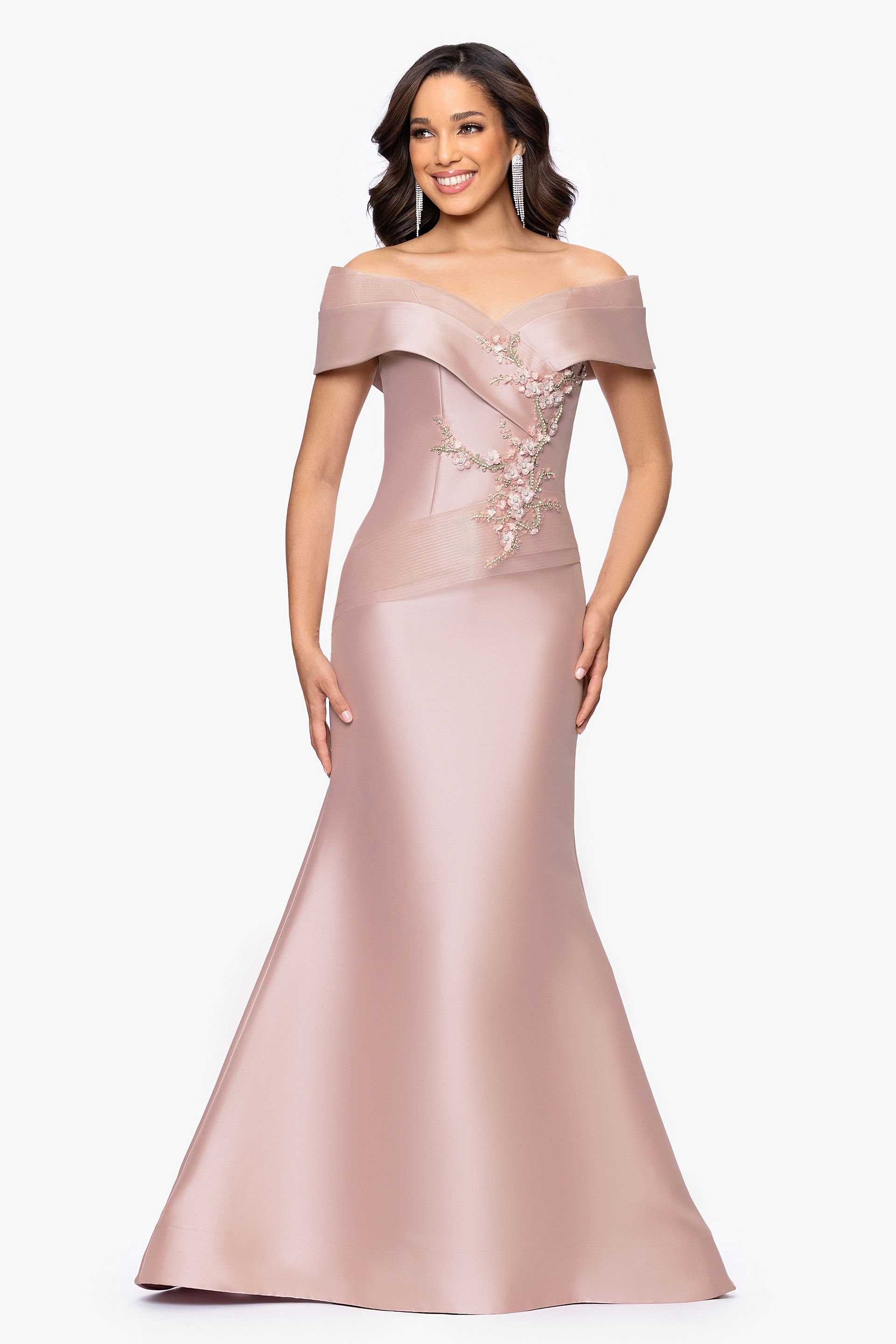 Picture of Jeweled Structured Off-the-Shoulder Mermaid Gown