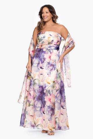 david's bridal floral prom dress Floral Organza Ball Gown