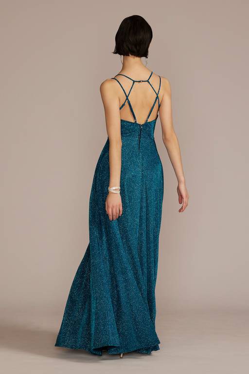 metallic spaghetti strap dress GLS Collective GL3597