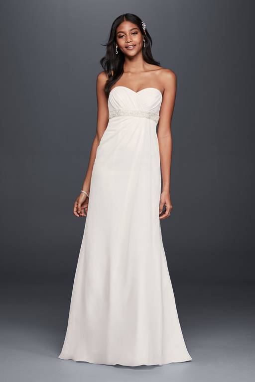 beaded empire waist dress A-Line Sweetheart Beads Empire-Waist Sleeveless Prom Dress With Slit, Royal Blue / 0