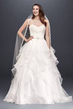 white by vera wang organza rosette wedding dress Vera Wang Organza Rosette Wedding Gown