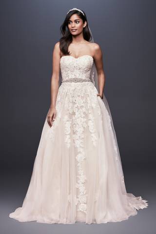 Picture of As-Is Sheer Lace and Tulle Ball Gown Wedding Dress