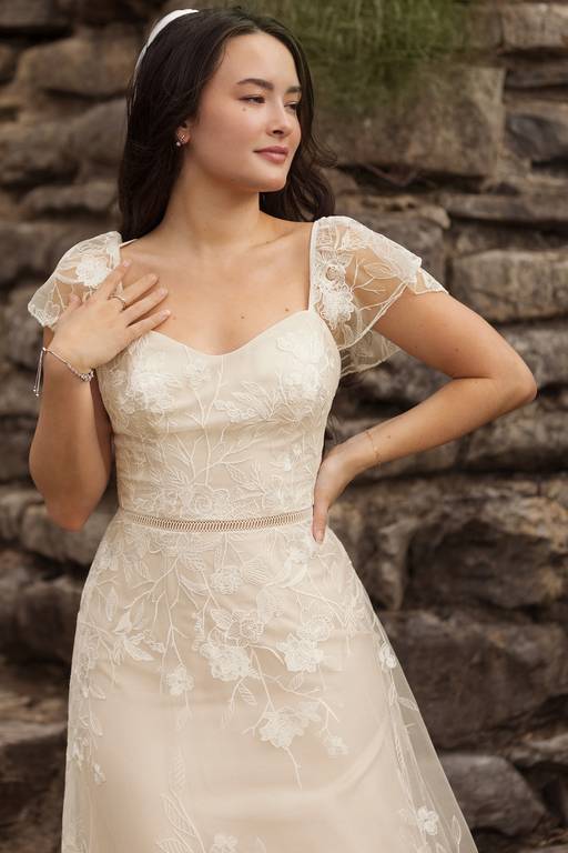 lace illusion sleeve wedding dress Wedding Dresses | Illusion Lace Long-Sleeved Wedding Gown