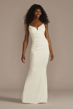 ruched jersey spaghetti strap bridesmaid dress KissProm