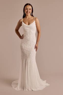beaded brocade embellished mermaid wedding dress Beaded Brocade Embellished Mermaid Wedding Dress