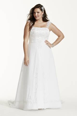 Picture of A-line with Chiffon Split Front Overlay