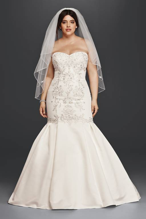 mermaid lace plus size open back wedding dresses D273 Plus Size Mermaid Bridal Dress