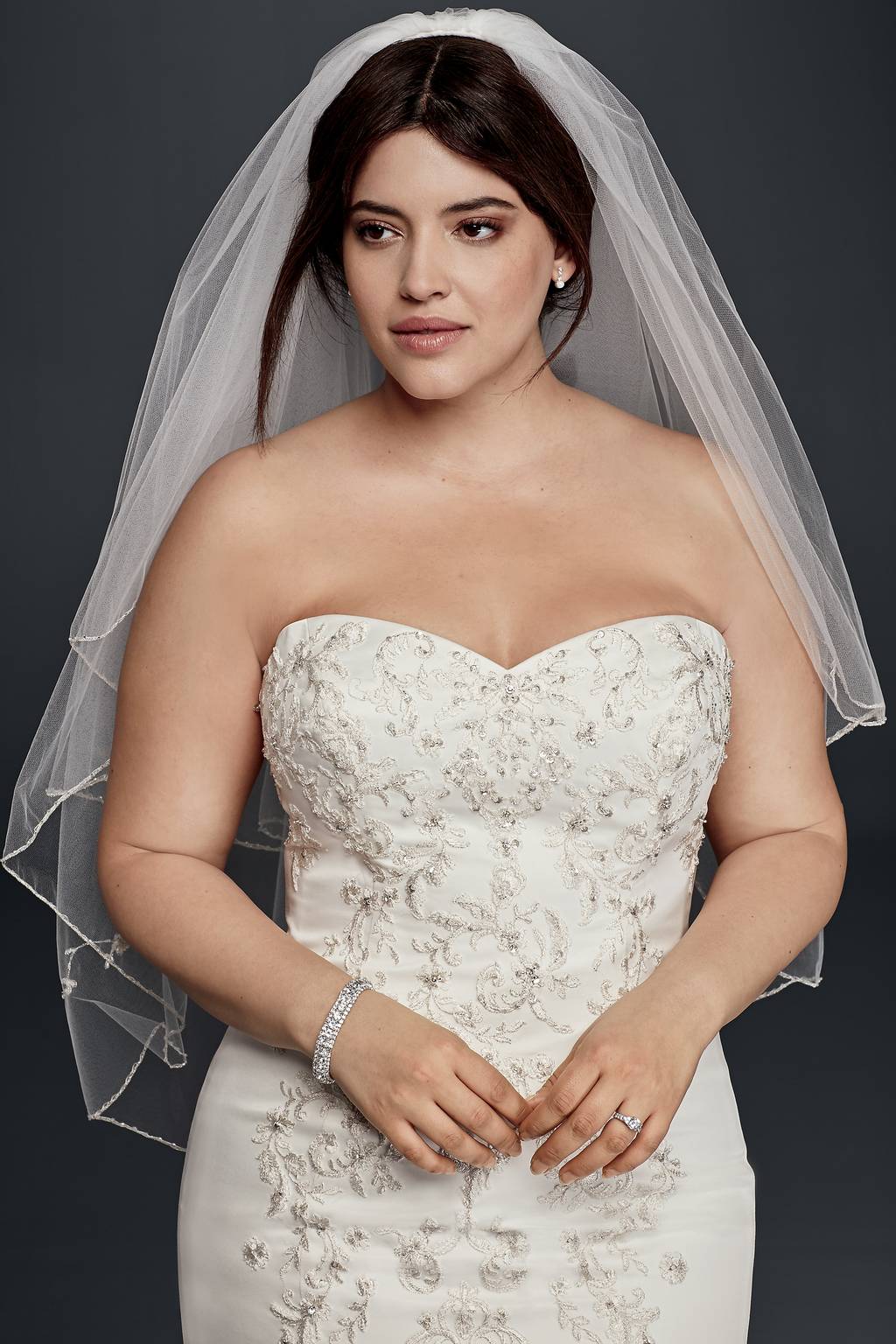 plus size bride in mermaid dress Off-Shoulder Mermaid Plus Size Wedding Dress with Lace Sleeves