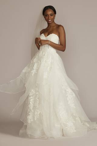 Picture of Tiered Floral Ball Gown Wedding Dress