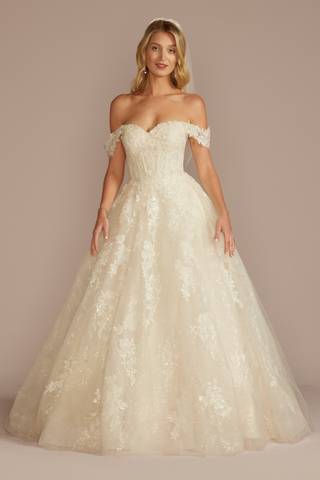 Picture of Off-the-Shoulder Lace-Up Back Wedding Dress