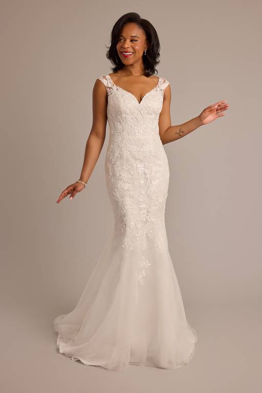 mermaid lace wedding dress cap sleeves Fairy Satin Mermaid V Neck Cap Sleeves Backless Lace Wedding Dresses, MW1157