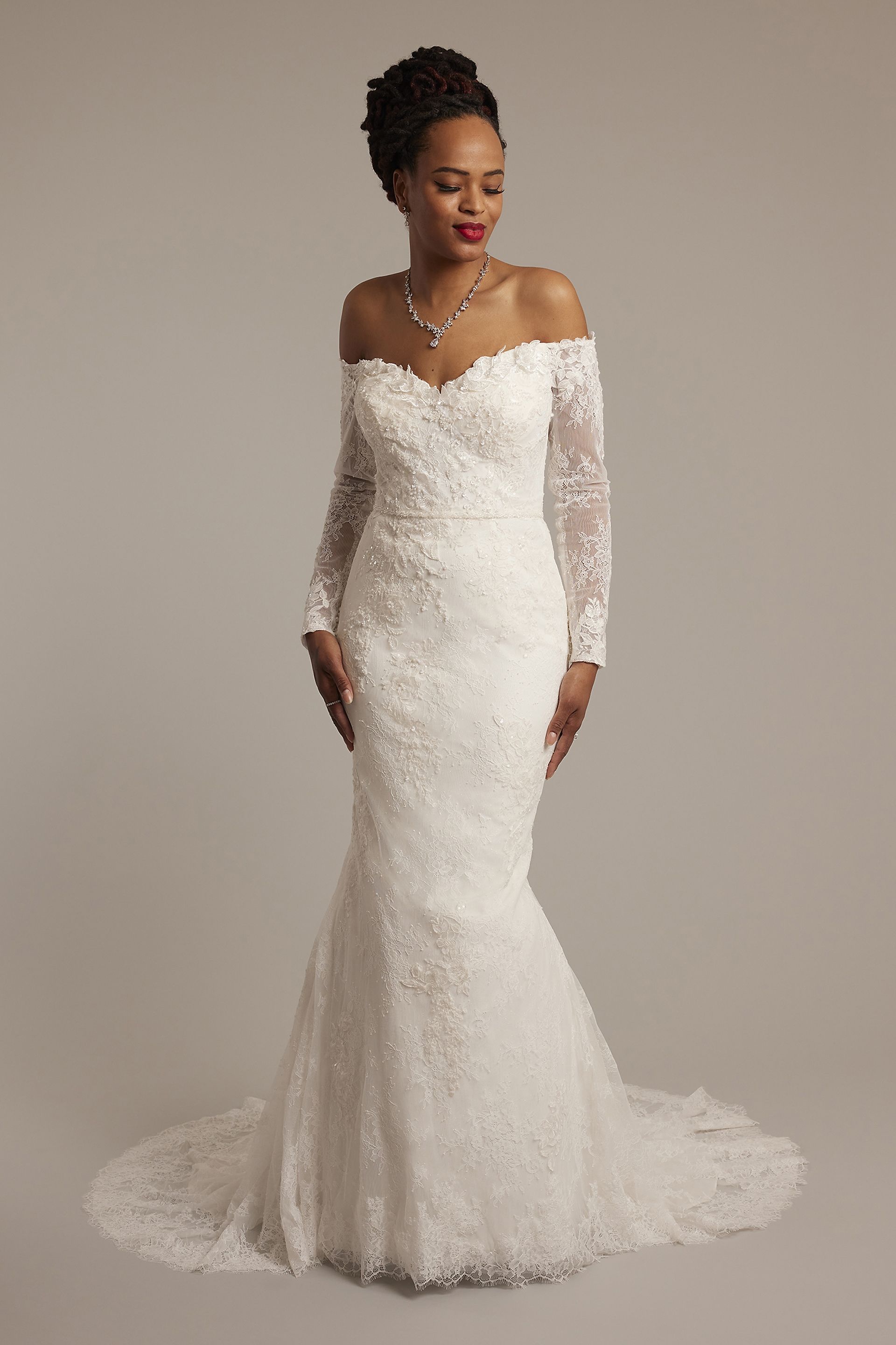 solid long sleeve wedding dress casual long sleeve wedding dress 2024 Long Sleeve Tulle V Neck Short Wedding Dress US4 / Ivory