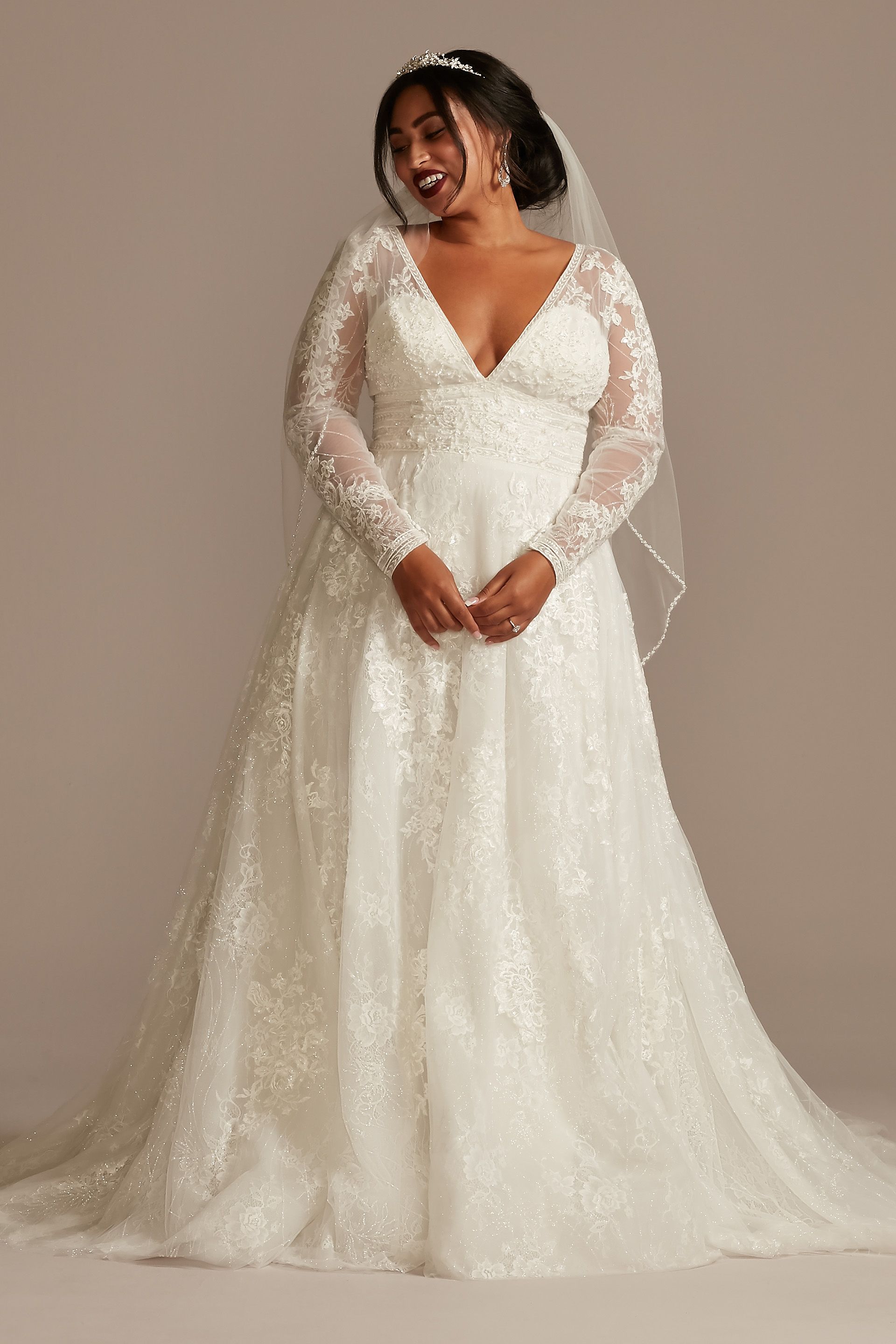 Picture of Long Sleeve Open Back Plus Wedding Dress