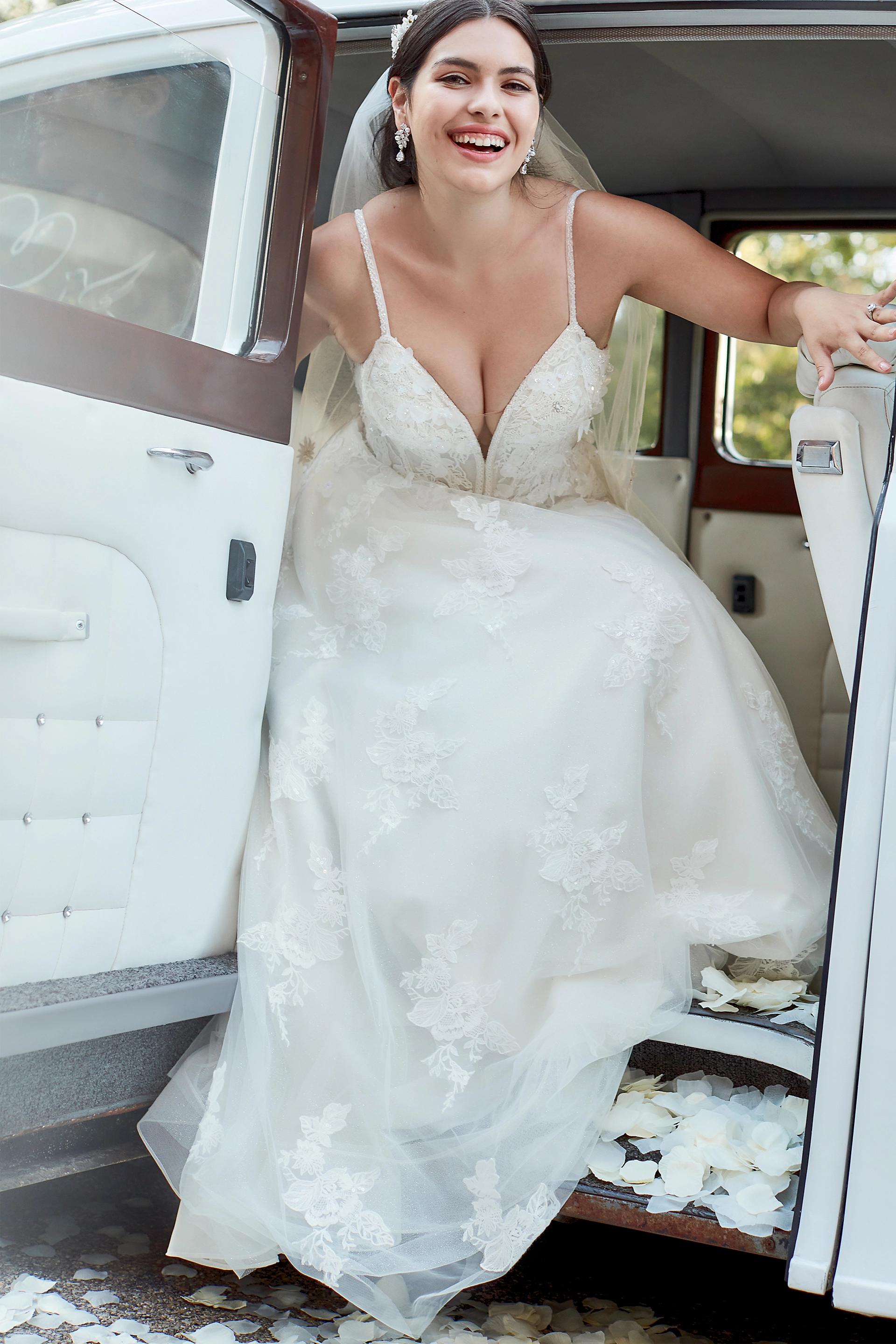 As Is Glitter Tulle Corset Bodice Wedding Gown | David's Bridal