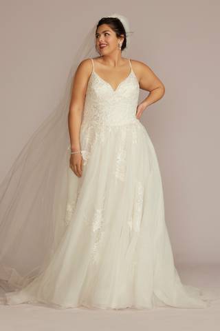 Picture of Floral Drop Waist Bodice Wedding Dress