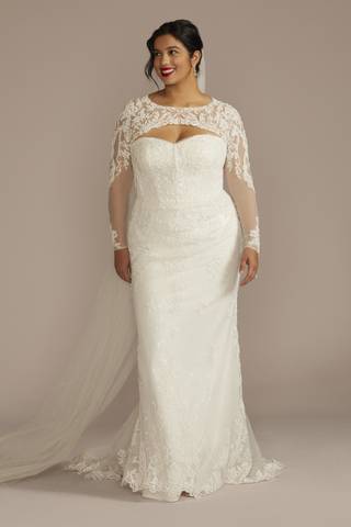 Picture of Beaded Lace Dress with Removable Sleeves