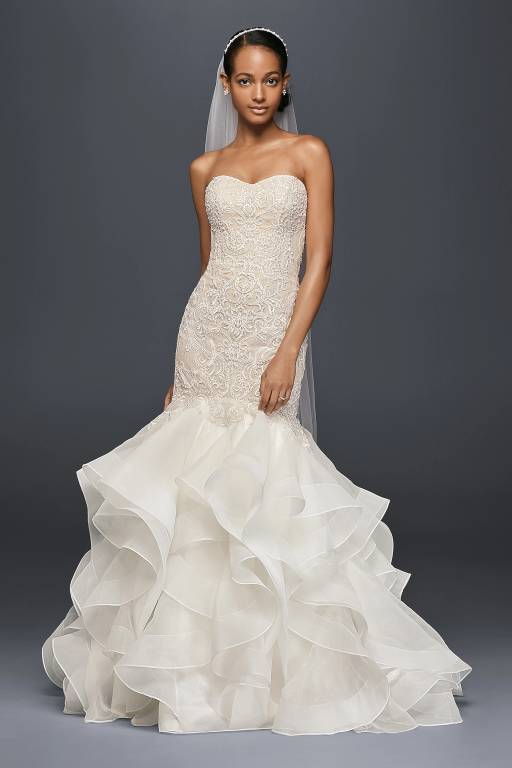 lace trumpet wedding dress Ombreprom V Neck Sheath Floor Length Appliques V Back Beach Bridal Gown Walk down the aisle in breathtaking elegance with the GL3532 wedding gown by GLS by Gloria Mermaid & Trumpet Wedding Dresses