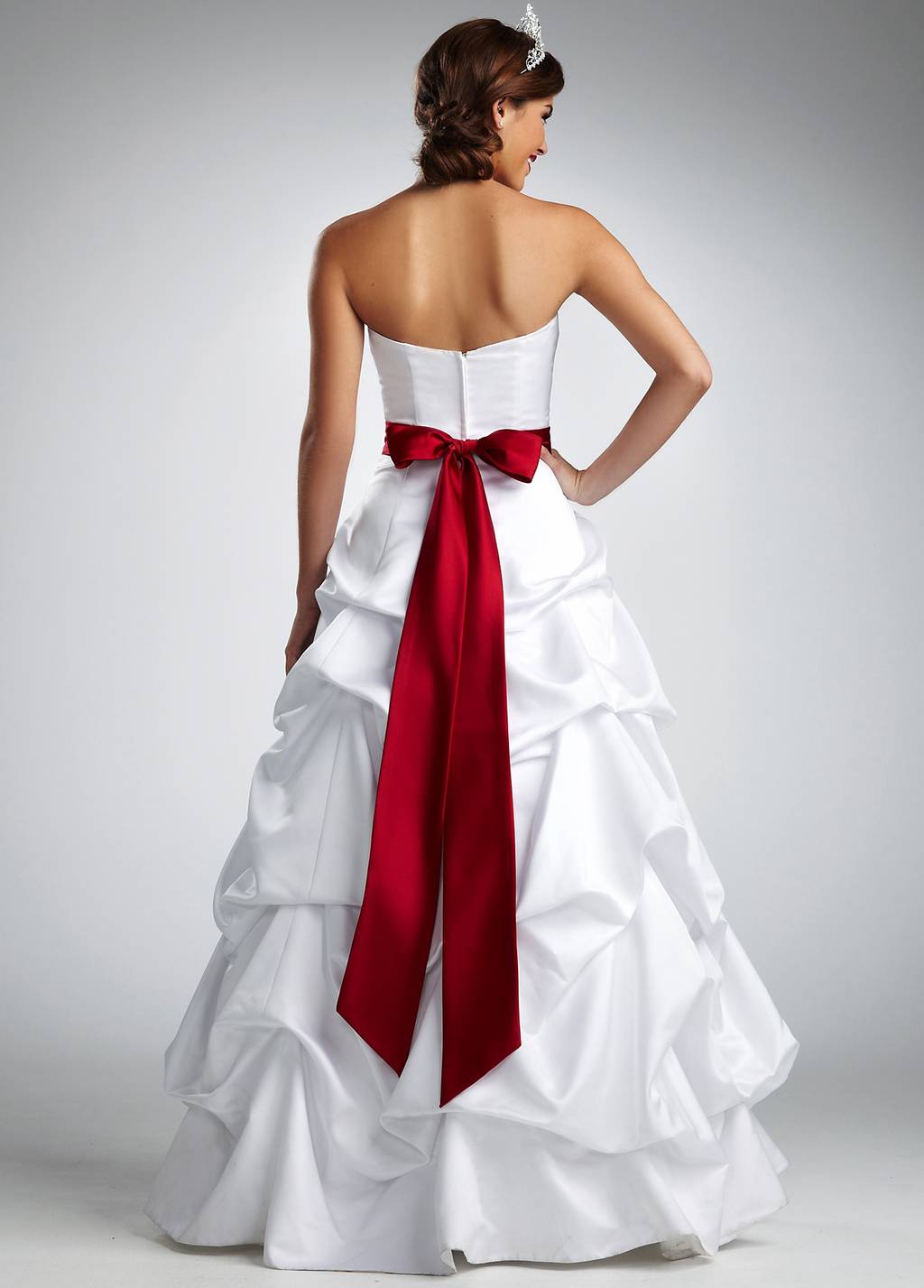 red and white wedding dresses david's bridal Apple Red & White Wedding Dress