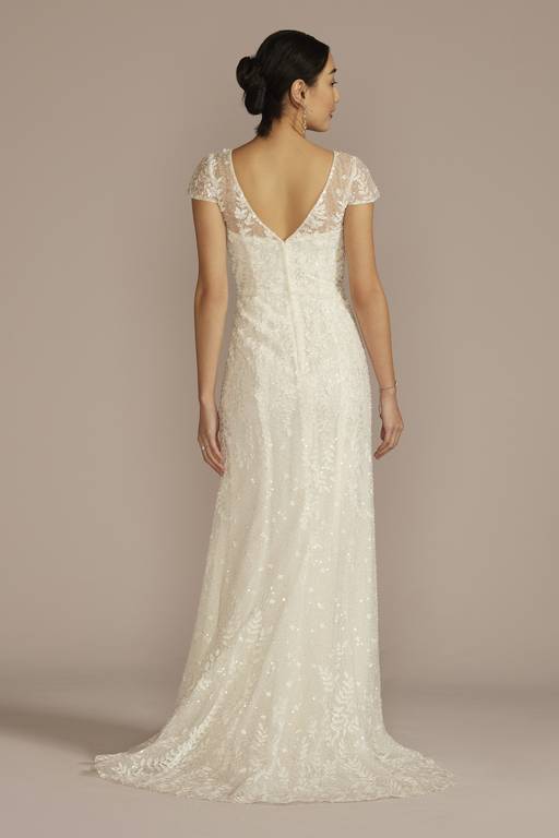 melissa sweet beaded cap sleeve lace wedding dress As Is V-Neck MC092021 Color:#8-Red 520 Dresses ideas in