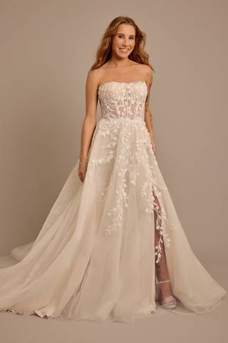 Picture of Strapless Ball Gown Wedding Dress with 3D Fl