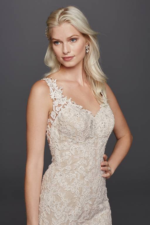 beaded venice lace trumpet wedding dress As-Is Size:50 Long & any size pants (add Size in payment comment section) please include the figures 27 Spaghetti strap floral jacquard