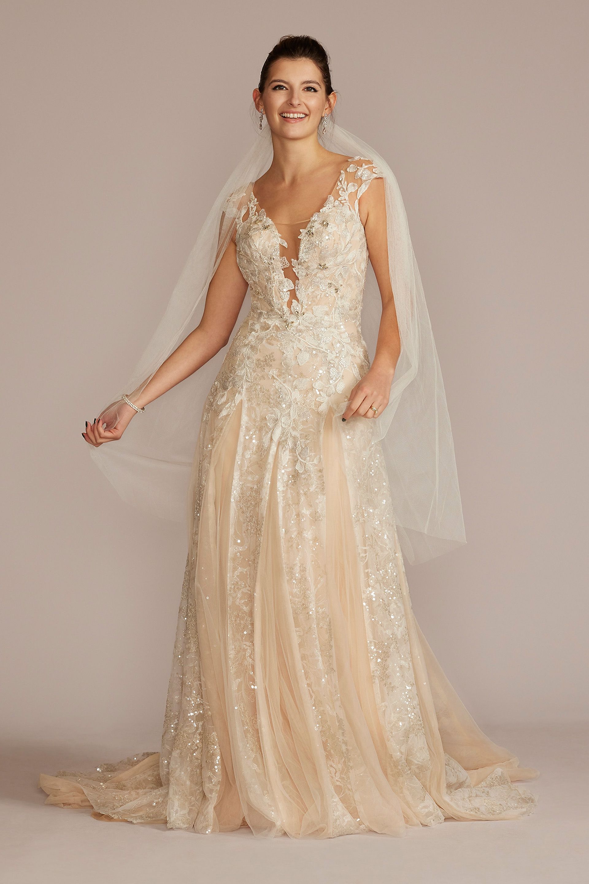 david's bridal champagne wedding dress David's Bridal Champagne Bridesmaid Dresses