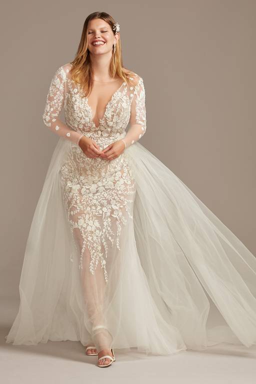 plus size beige wedding dresses LARA plus size wedding dress - Light Beige, EU52