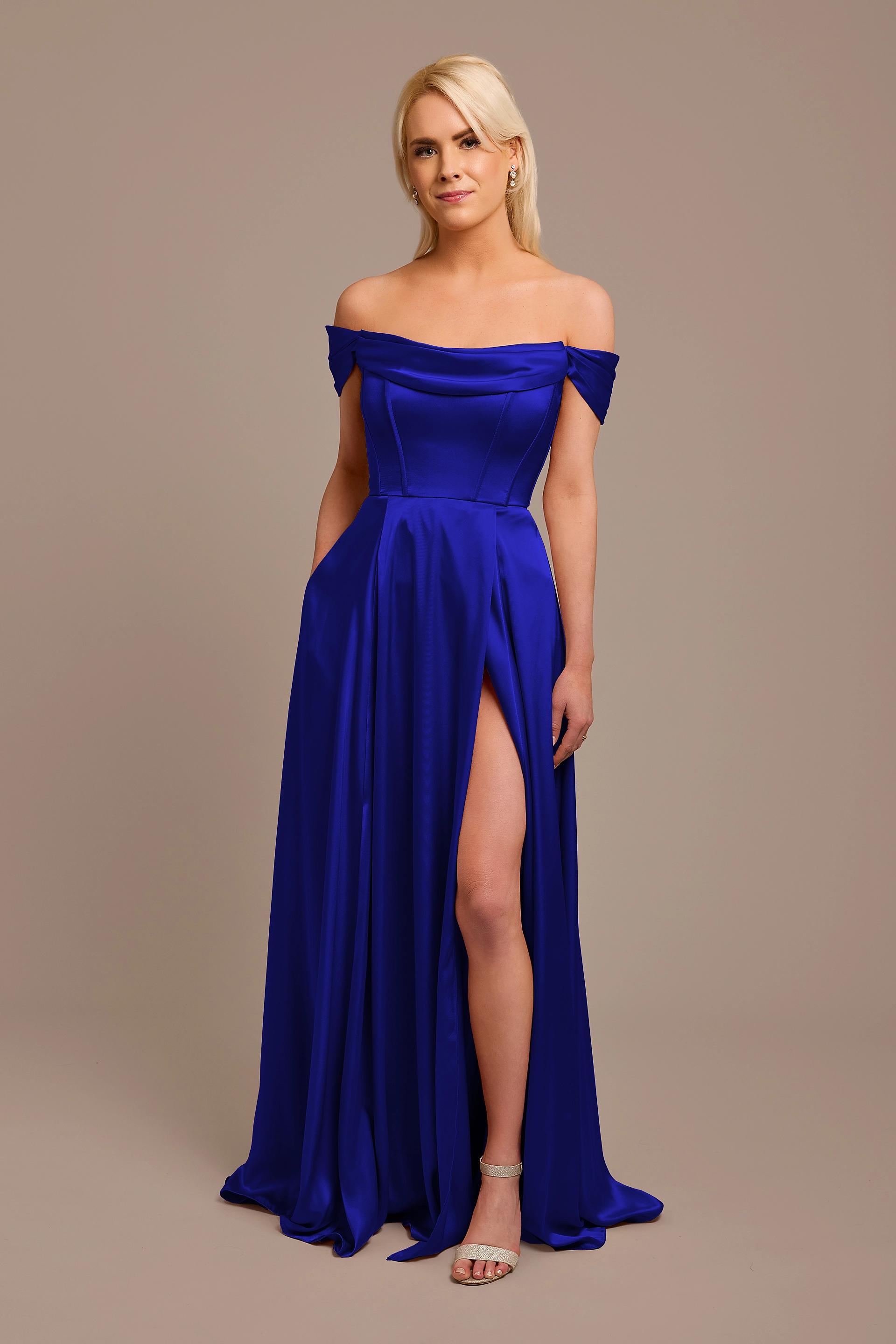 crepe corset bridesmaid dress with charmeuse skirt Crepe Corset Bridesmaid Dress with Charmeuse Skirt Style GS290039, Quartz, 16