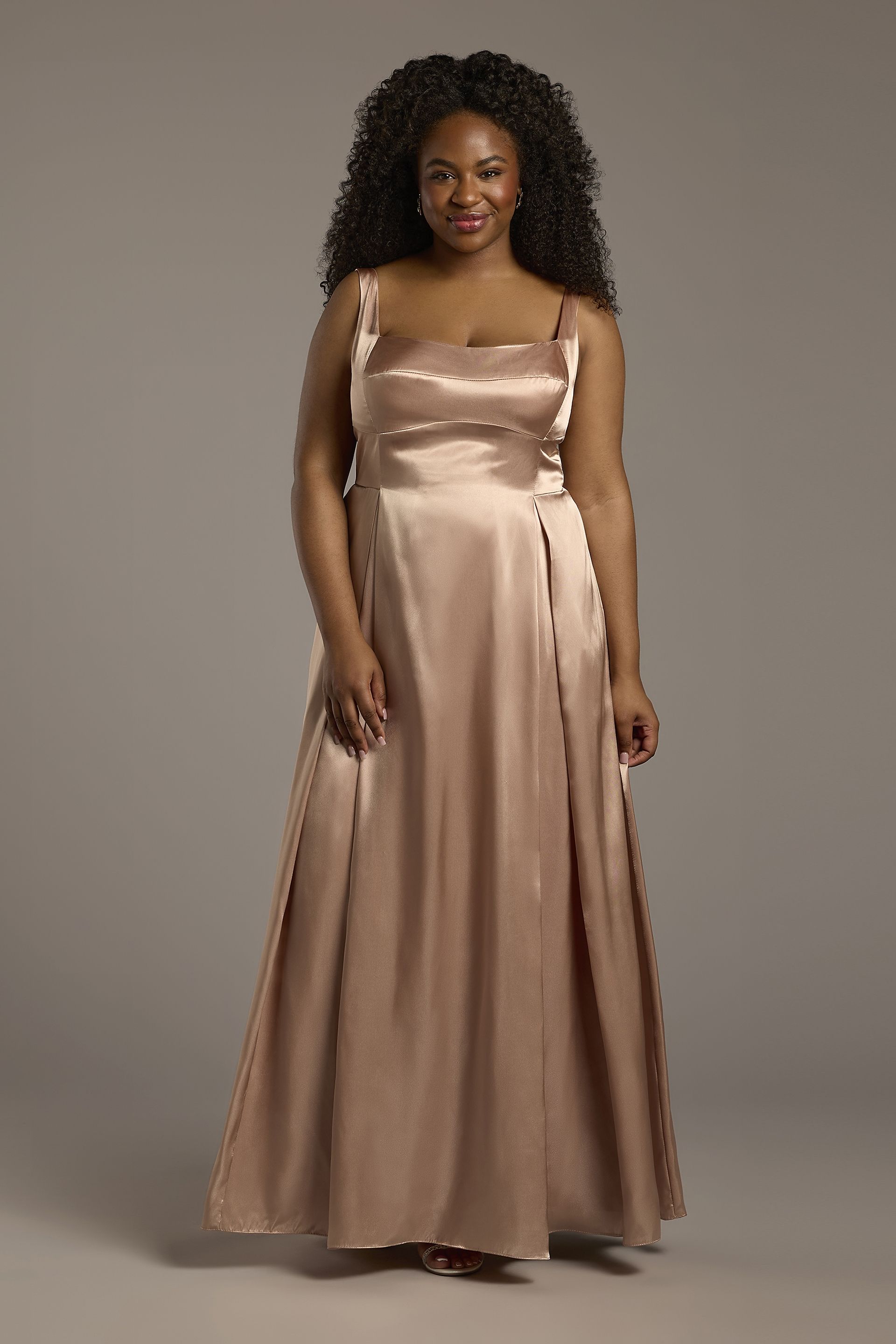 Charmeuse Tank Neckline A-Line Dress | David's Bridal