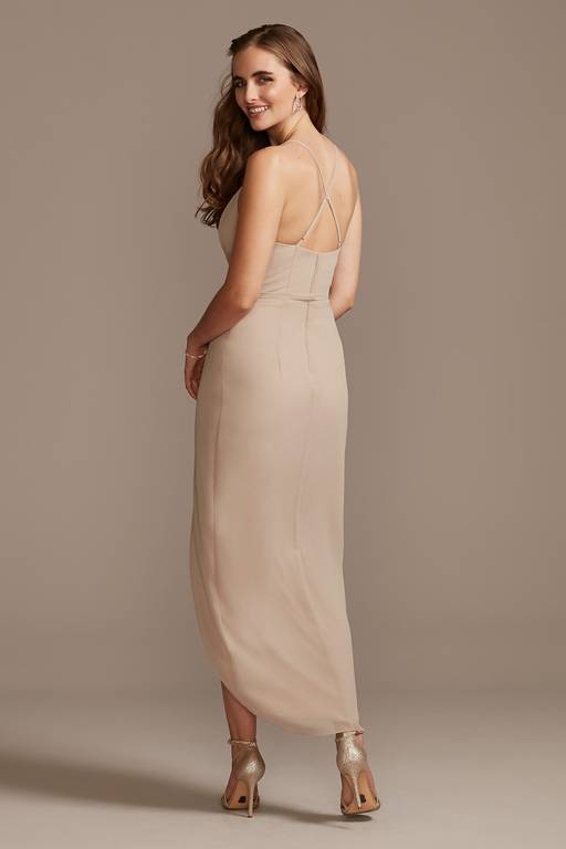 tank draped chiffon tulip hem bridesmaid dress David's Bridal | Dresses | Tank Draped Chiffon Tulip Hem Bridesmaid Dress