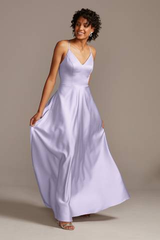 regency purple bridesmaid dresses david's bridal Regency Purple Bridesmaid Dresses Elegant V-Neck A Line Slit Stretch S