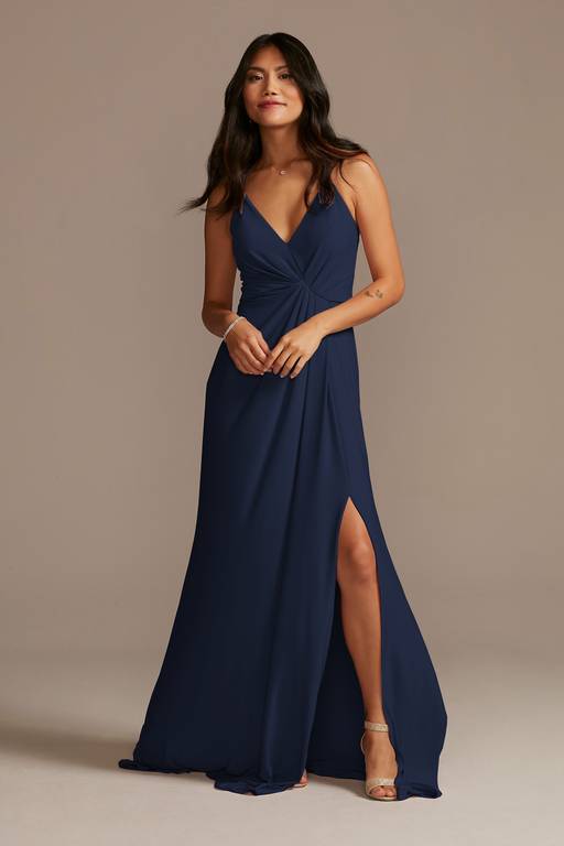 jersey a-line bridesmaid dress with knot detail As Is Jersey A-Line Dress with Knot Detail