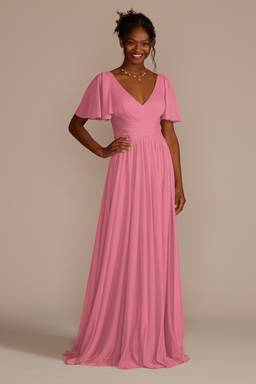 david's bridal flutter sleeve crisscross mesh bridesmaid dress C- Red Ed Hardy Women's Butterfly Color:Light Ivory/Lavender