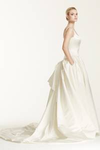 zac posen satin wedding dress Truly Zac Posen, Satin Wedding Dress with Pleating New Wedding Dress Save  74%