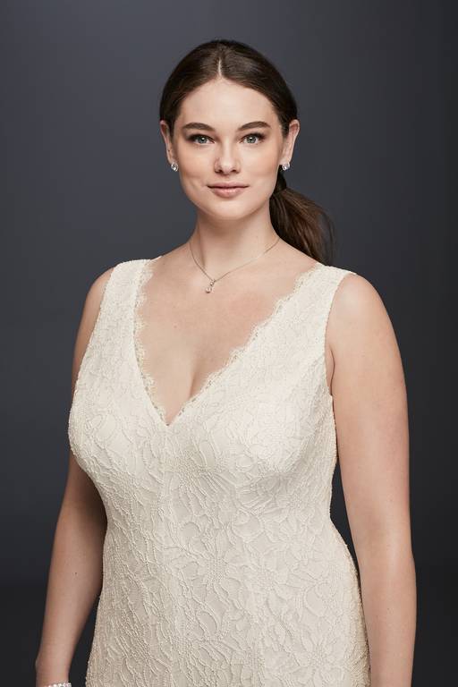 allover lace v neck sheath wedding dress Vintage Lace Boho Wedding Dress with Optional Attached Shawl