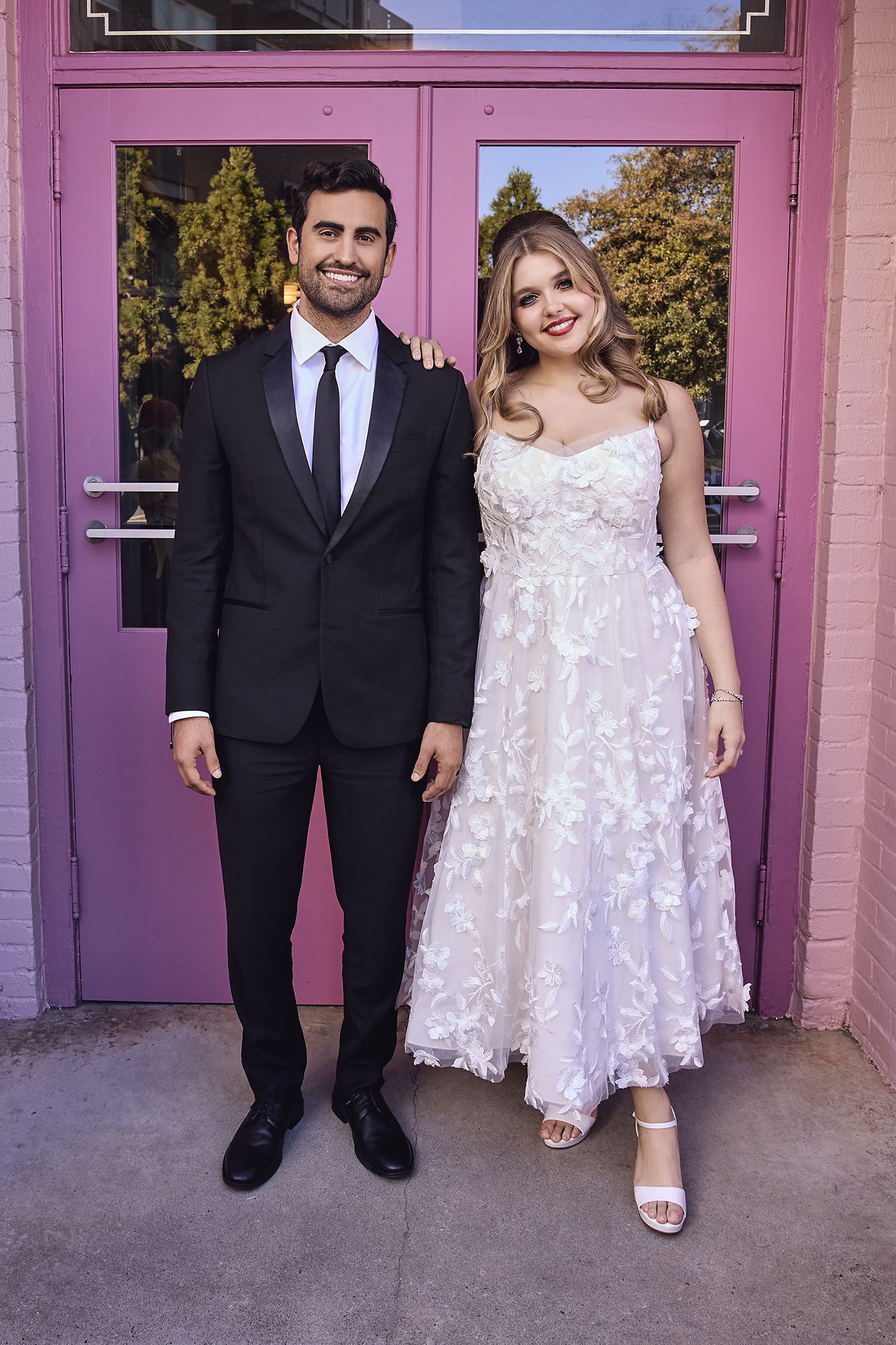 Floral Applique Tea-Length Dress | David's Bridal