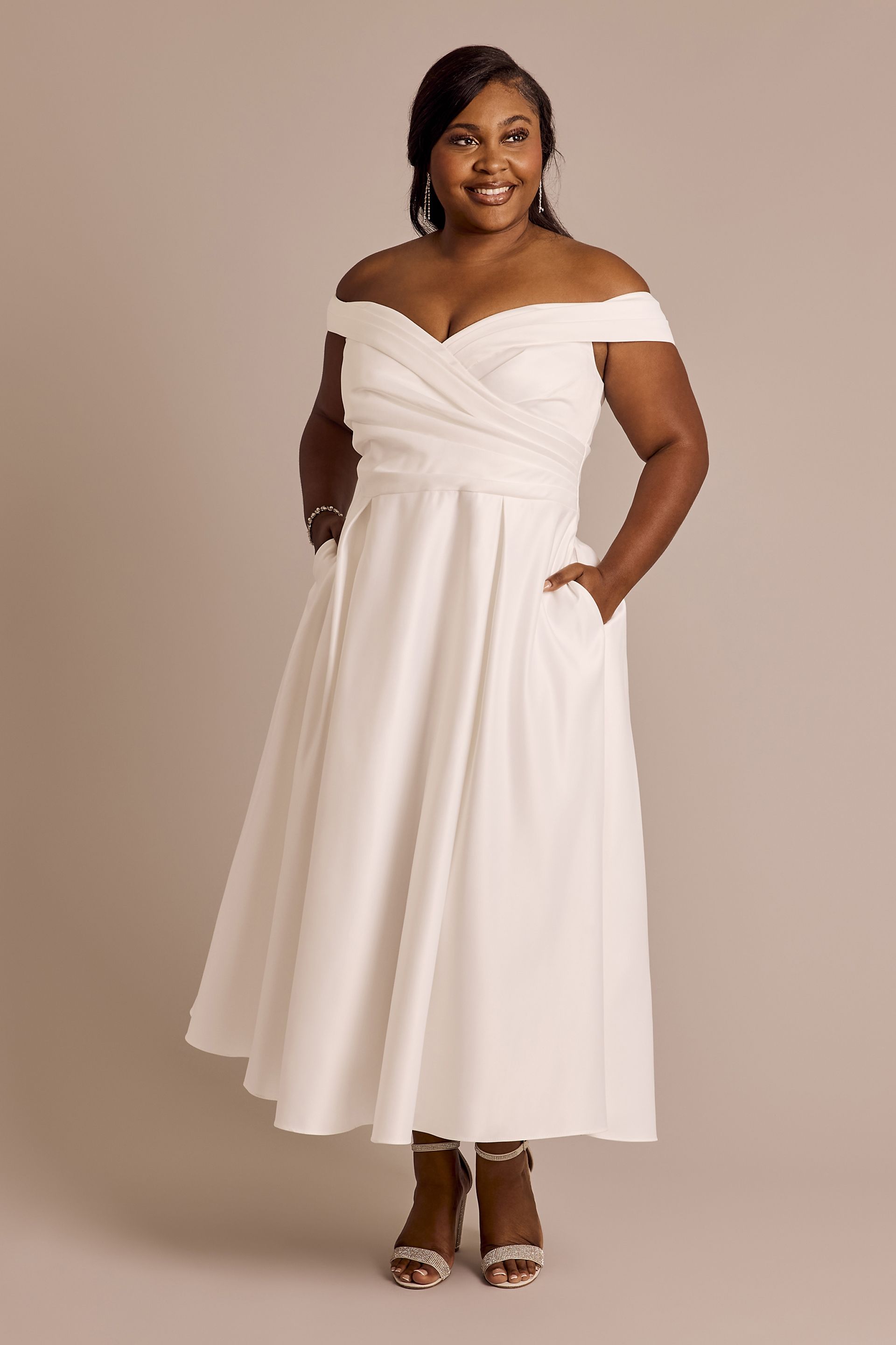 cowl neck tea-length satin a-line dress Mother of the Bride Dress Satin A-Line Tea Length Cowl Neck Bow Formal Gown with Bow COCOMELODY CM0348, Mauve