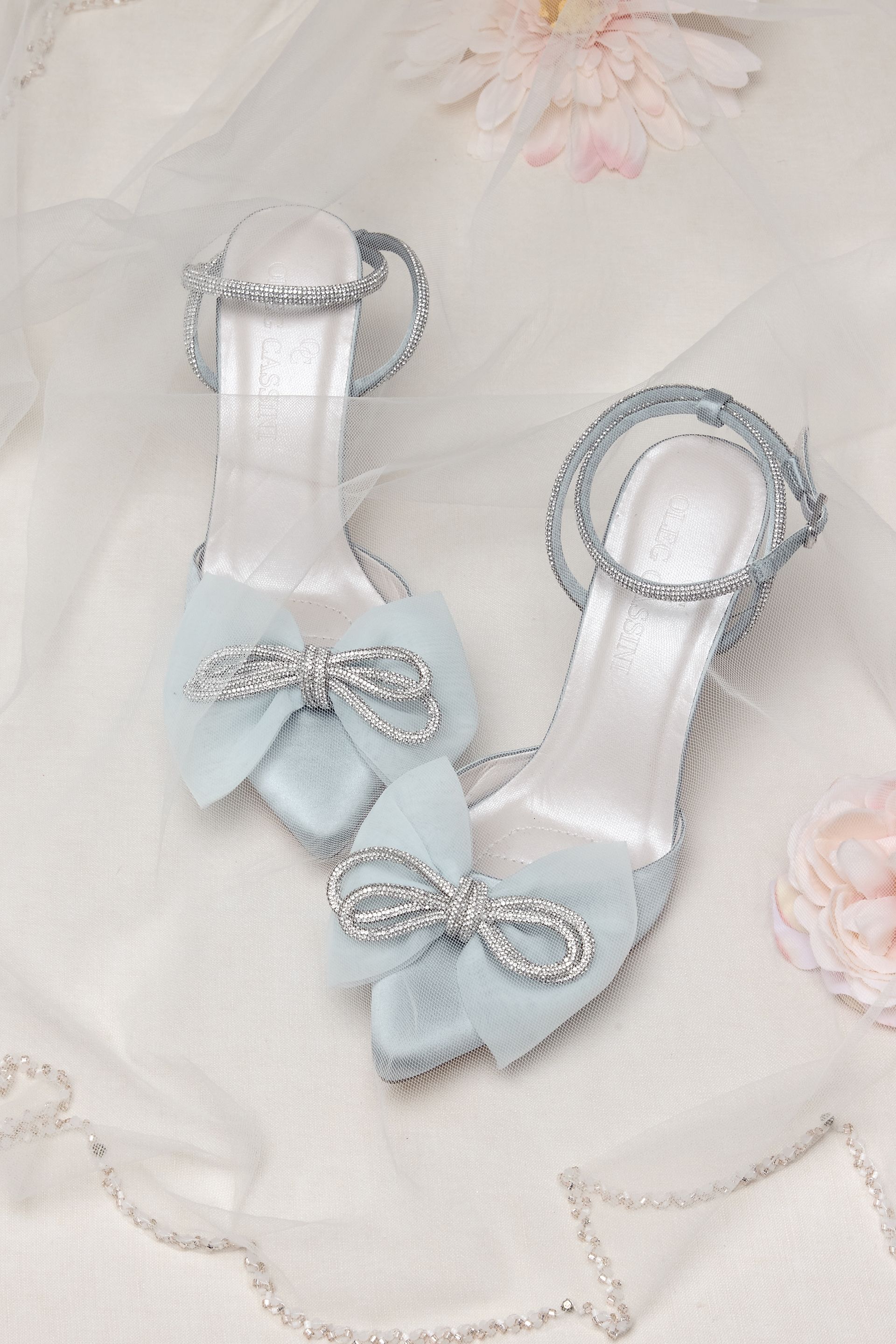 Crystal Rope Glitter Pointed-Toe Block Heels | David's Bridal