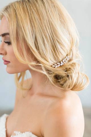 View Brides and Hairpins Swarovski Crystal and Opal Marquise Leaf Comb in all available color and sizes Picture of Swarovski Crystal and Opal Marquise Leaf Comb