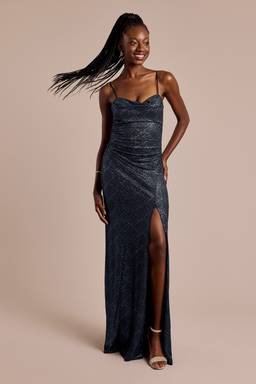 midnight mesh glitter a line party dress Women's All Chic Long Sleeve Glittery Mesh Mini Dress in Black