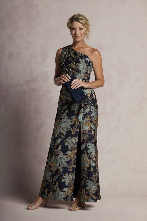 women one shoulder long dress medallion print Roy One Shoulder Print Maxi Dress