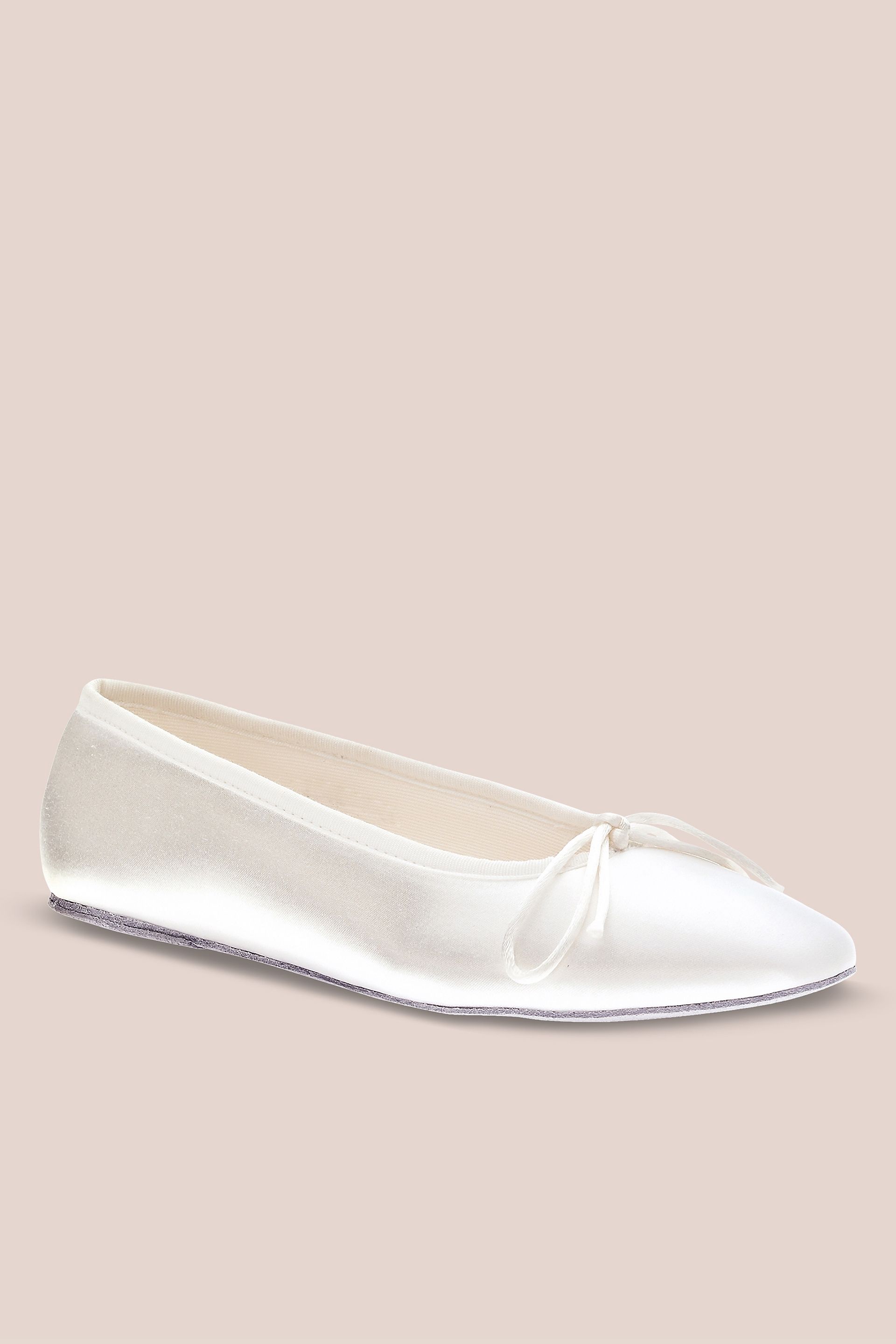 Picture of Dyeable Satin Closed Toe Flat Ballet Slippers