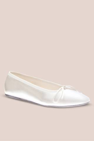 Picture of Dyeable Satin Closed Toe Flat Ballet Slippers