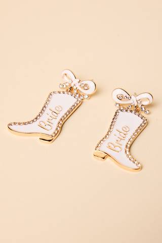 Picture of Bride Cowboy Boot Earrings