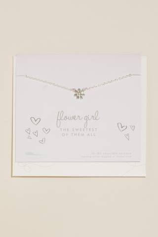 View Lucky Feather Silver Tone Flower Girl Necklace in all available color and sizes Picture of Silver Tone Flower Girl Necklace